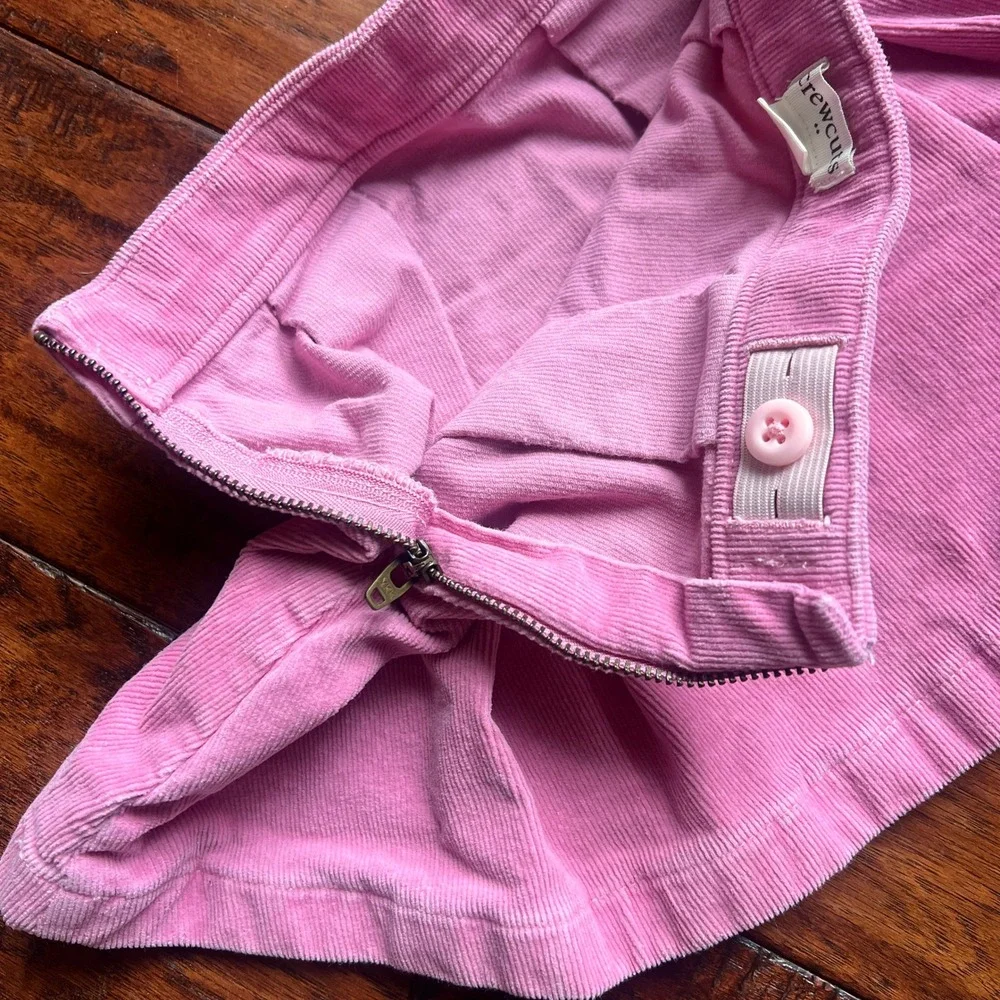 Crewcuts Girls 4-5 Pink Corduroy Skirt Pleated Adjustable Waist Fall Preppy‎